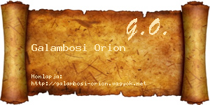 Galambosi Orion névjegykártya